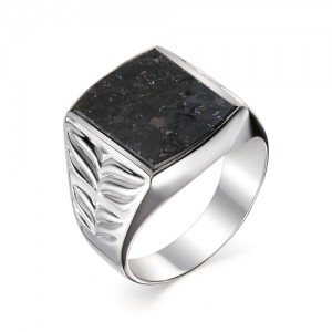 Мужской перстень из серебра 925 пробы с гранитом арт. 93-44-079