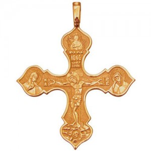 Крест из красного золота 585 пробы арт. 300-1-246