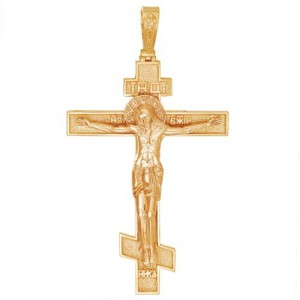 Крест из красного золота 585 пробы арт. 300-1-448