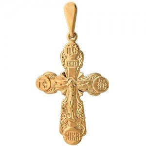 Крест из красного золота 585 пробы арт. 300-1-450