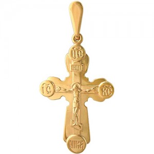 Крест из красного золота 585 пробы арт. 300-1-477