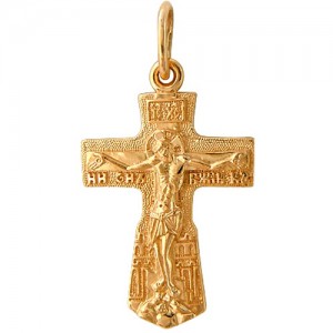 Крест из красного золота 585 пробы арт. 300-1-483