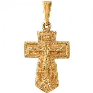 Крест из красного золота 585 пробы арт. 300-1-485