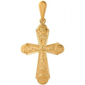 Крест из красного золота 585 пробы арт. 300-1-486