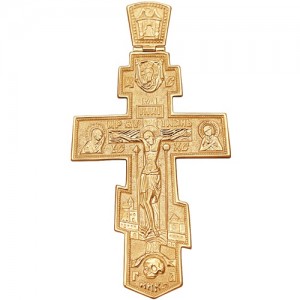Крест из красного золота 585 пробы арт. 300-1-497