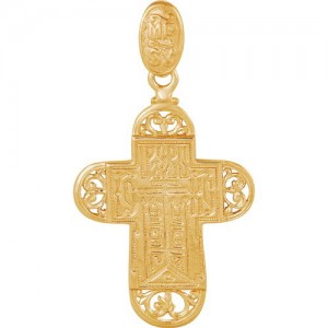 Крест из красного золота 585 пробы арт. 300-1-499