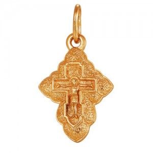 Крест из красного золота 585 пробы арт. 300-1-540