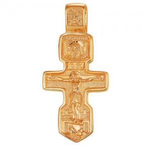 Крест из красного золота 585 пробы арт. 300-1-541