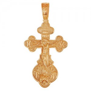 Крест из красного золота 585 пробы арт. 300-1-542