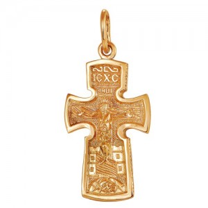 Крест из красного золота 585 пробы арт. 300-1-545