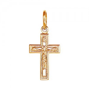 Крест из красного золота 585 пробы арт. 300-1-587
