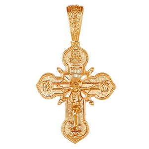 Крест из красного золота 585 пробы арт. 300-1-608