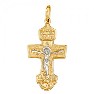 Крест из красного и белого золота 585 пробы арт. 300-1-631Р