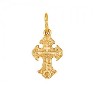 Крест из красного золота 585 пробы арт. 300-1-634