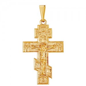Крест из красного золота 585 пробы арт. 300-1-642