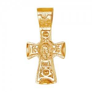 Крест из красного золота 585 пробы арт. 300-1-652