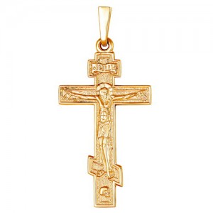 Крест из красного золота 585 пробы арт. 300-1-671