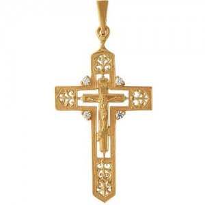 Крест из красного золота 585 пробы арт. 320-1-227