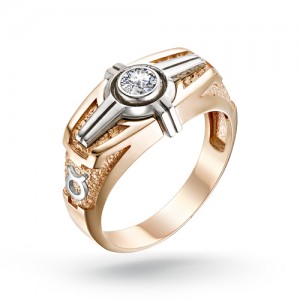 Перстень Телец из комбинированного золота 585 пробы, арт. 91-02-023_5